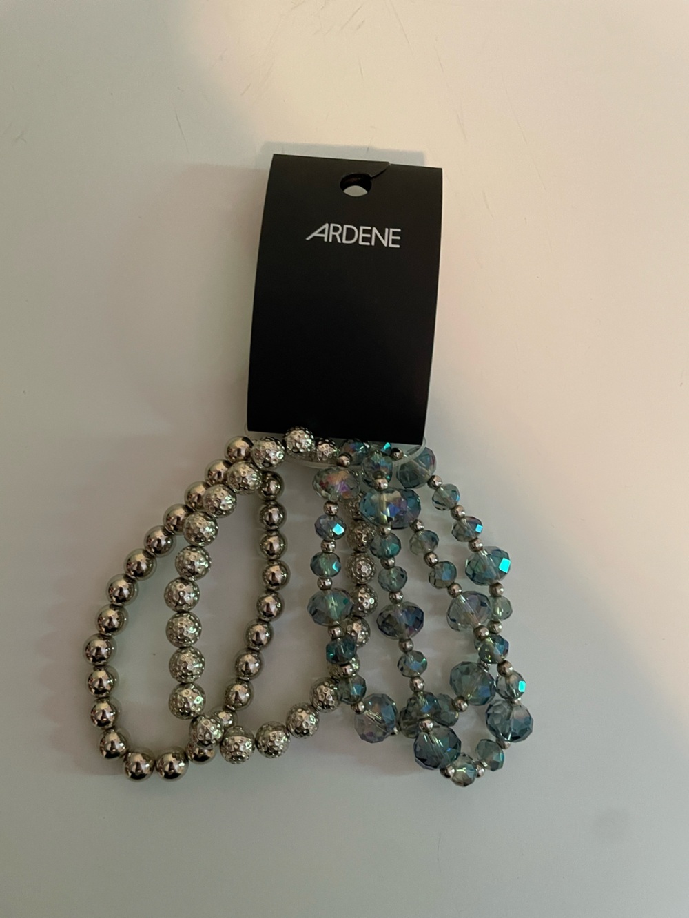 Ardene Bracelet set with Silver and Teal Beads